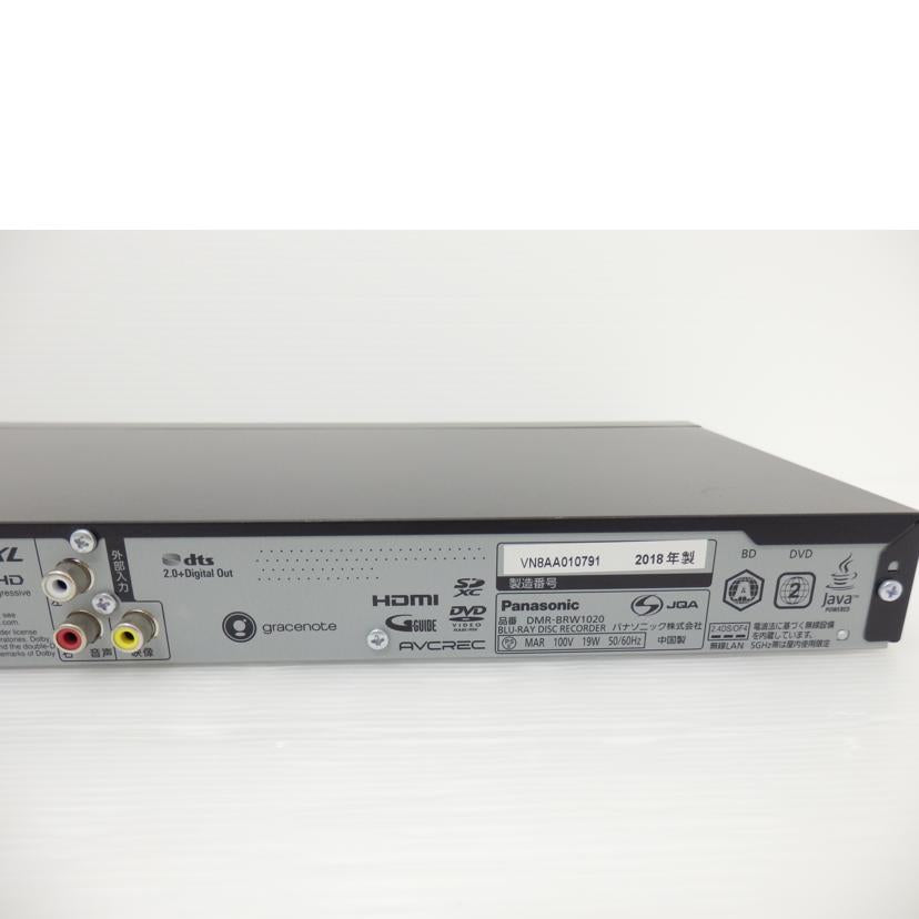 Panasonic パナソニック/BD/HDDレコーダー1TB/DMR-BRW1020//VN8AA010791/ABランク/88