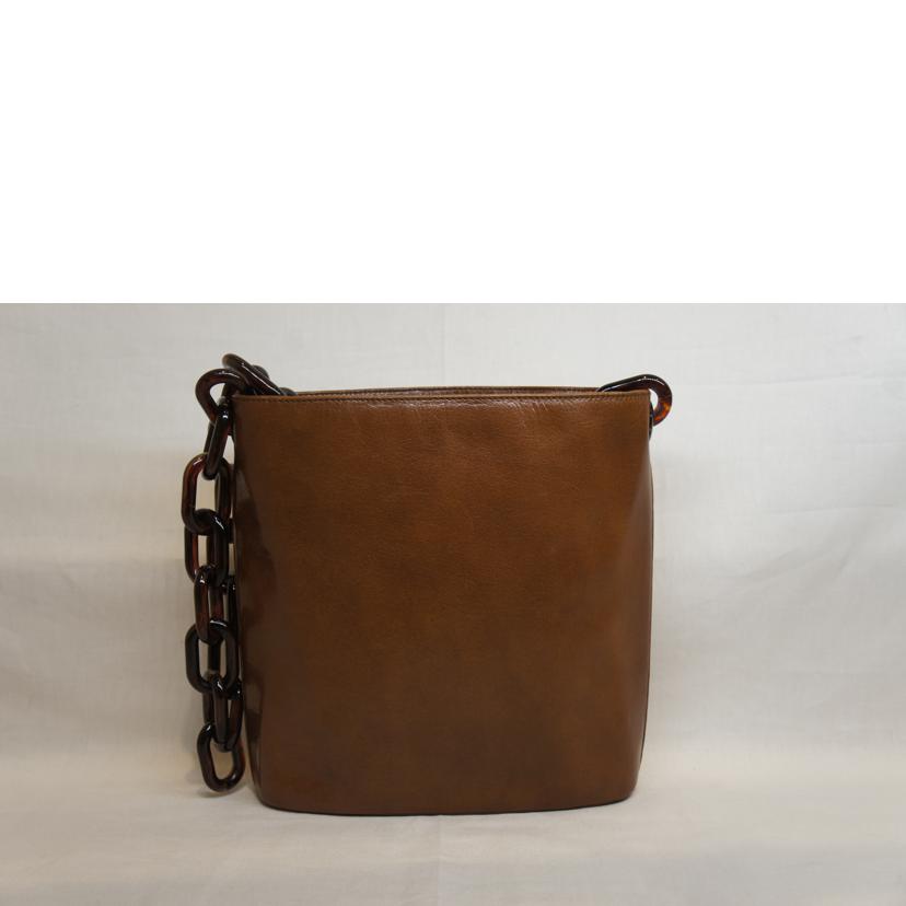 PRADA プラダ/プラチェーンレザーバケットショルダー//103/ABランク/92