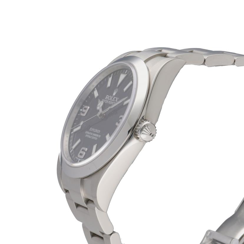 ROLEX ロレックス 腕時計 ランダムシリアル 2013年日付 前期型 ブラックダイアル ステンレス メンズ 自動巻き/エクスプローラー1・ブラックアウト/ランダム番/214270 N//176*****/SAランク/75