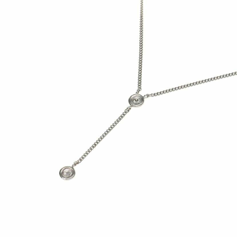 Pt850/Pt850ダイヤY型ネックレス 0.14/2.6//0.14/Aランク/75