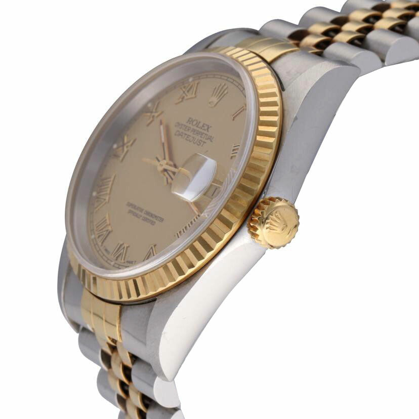 ROLEX ロレックス 1994年頃製造 コンビ/デイトジャスト・シャンパンローマン/SS×YG/W番/16233//W415406(1994)/ABランク/75