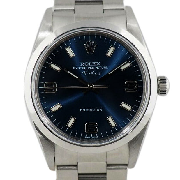 ROLEX ロレックス 腕時計 2003年頃製造 オーバーホール済 新品仕上済 ステンレス ボーイズ/エアキング・ネイビー/F番/14000M//F20**********/SAランク/79