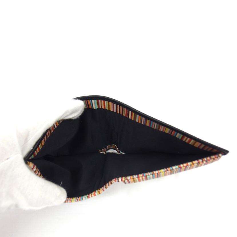 Paul Smith ポールスミス/二つ折りコンパクト財布/ブラック×ストライプ/M1A-4833X//SAランク/04