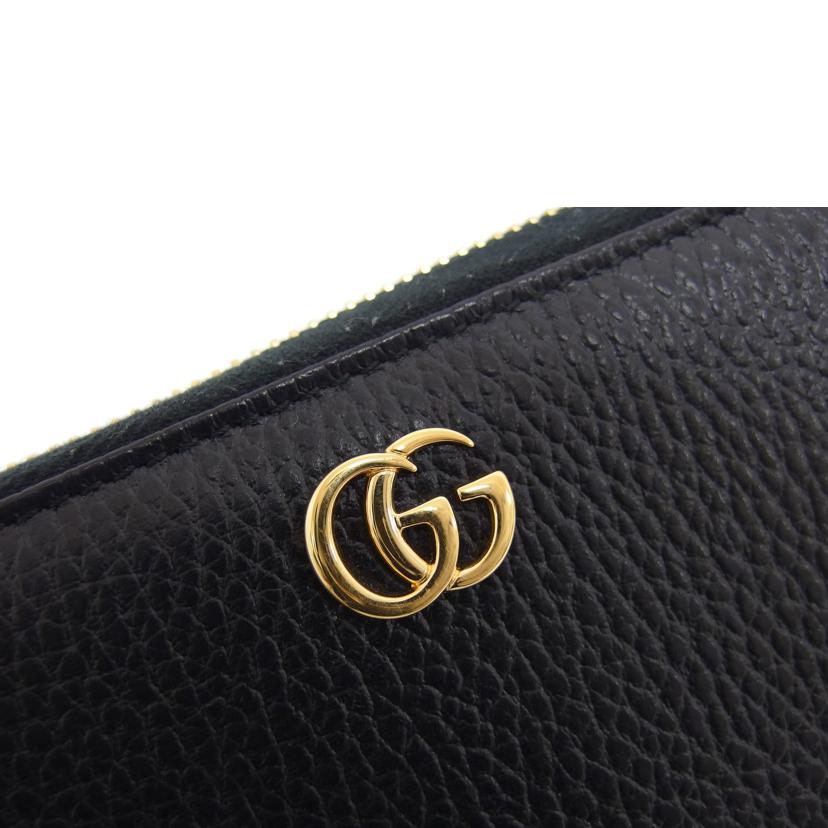 GUCCI グッチ/GGマーモント/ラウンドファスナー長財布/ブラック/456117//496***/Aランク/04