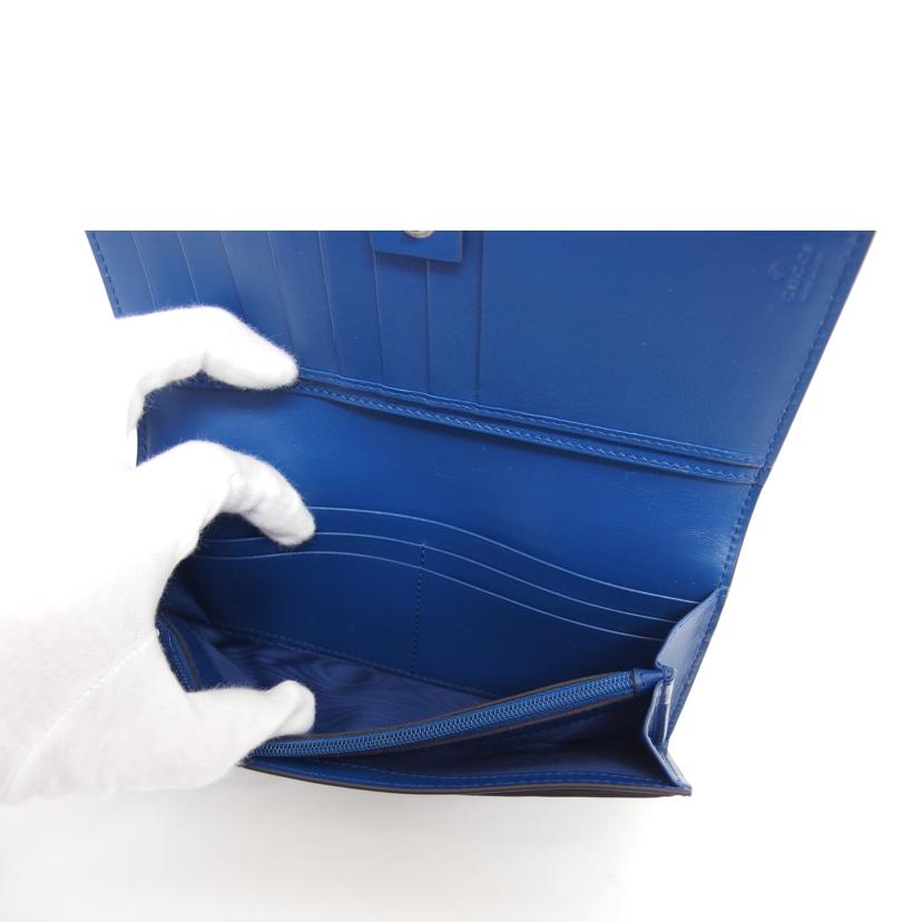 GUCCI グッチ/GGエンボス/二つ折り長財布/ブルー/625566//214*/Aランク/04