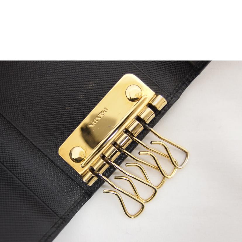 PRADA プラダ/サフィアーノ6連キーケース/ブラック//181/Bランク/04