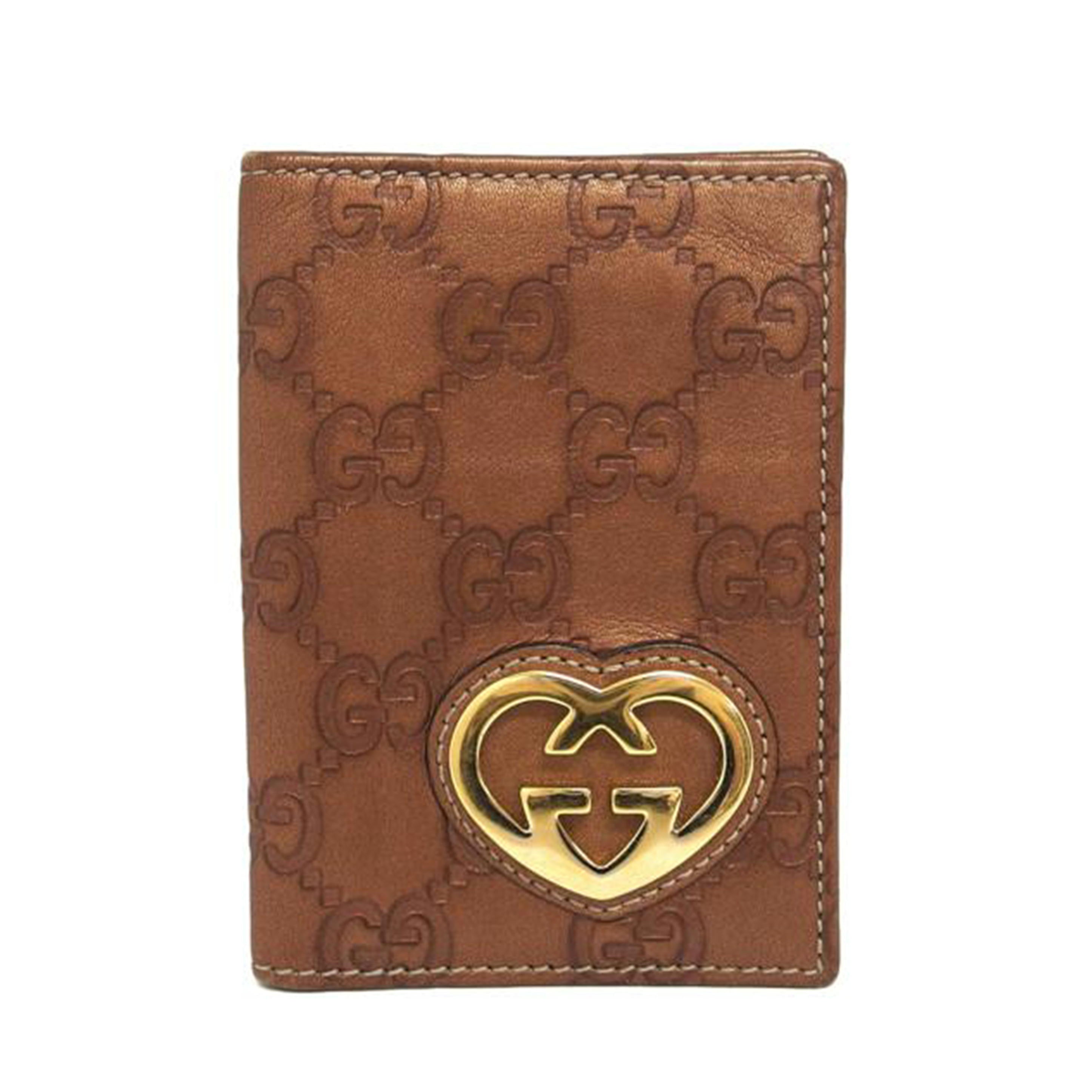 GUCCI グッチ/ラブリーグッチシマ/二つ折りパスケース/メタリックブラウン/251848//496***/Bランク/04