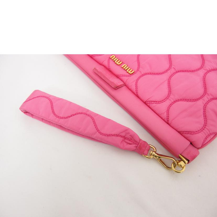 miu miu ミュウミュウ/キルティングクラッチバッグ/ピンク/5N1851//194/Bランク/04