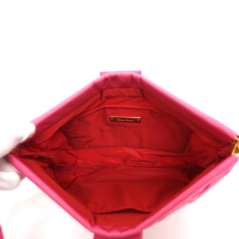 miu miu ミュウミュウ/キルティングクラッチバッグ/ピンク/5N1851//194/Bランク/04