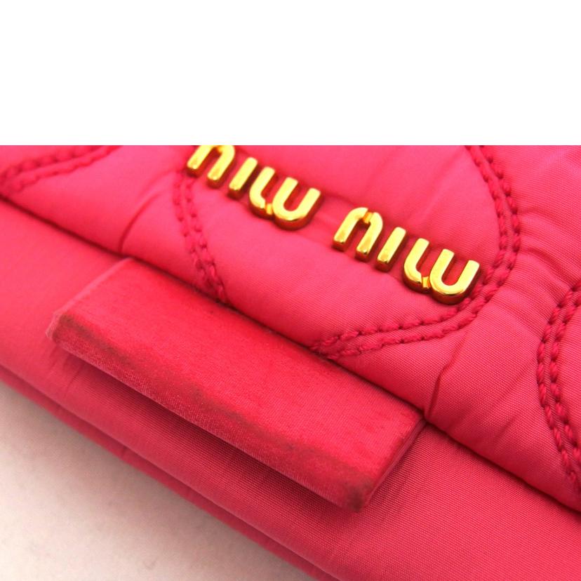 miu miu ミュウミュウ/キルティングクラッチバッグ/ピンク/5N1851//194/Bランク/04