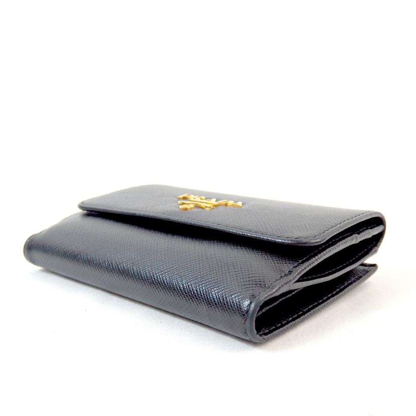 PRADA プラダ/Wホック二つ折り財布/サフィアーノ/ブラック/1MH523//QWAF0002/SAランク/72