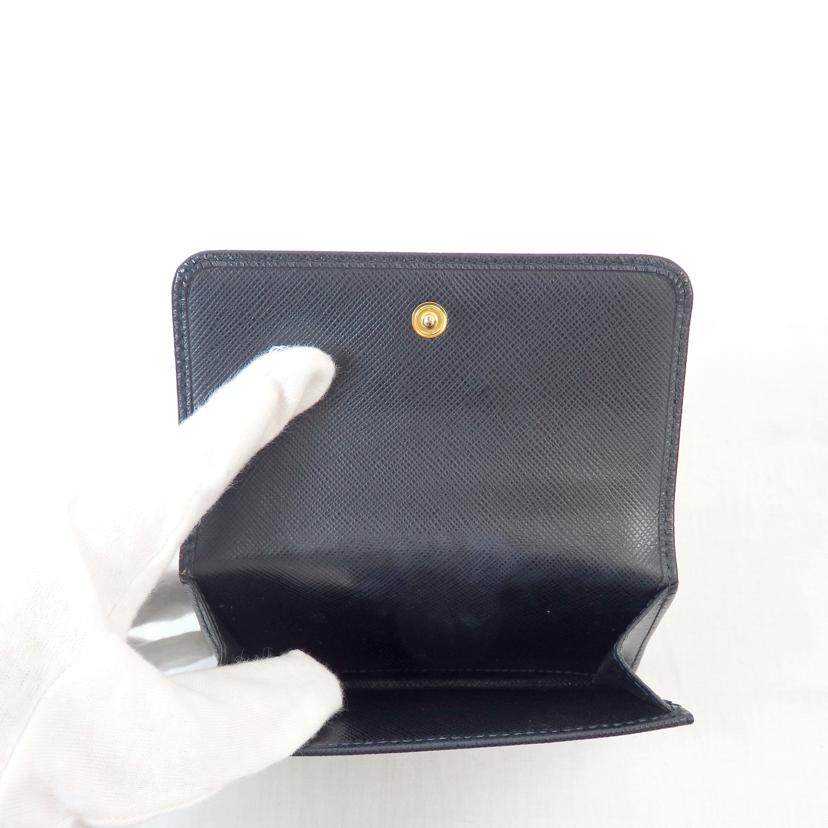 PRADA プラダ/Wホック二つ折り財布/サフィアーノ/ブラック/1MH523//QWAF0002/SAランク/72