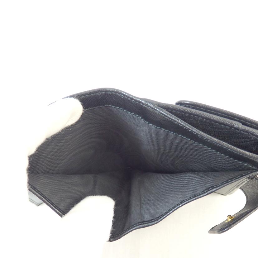PRADA プラダ/Wホック二つ折り財布/サフィアーノ/ブラック/1MH523//QWAF0002/SAランク/72