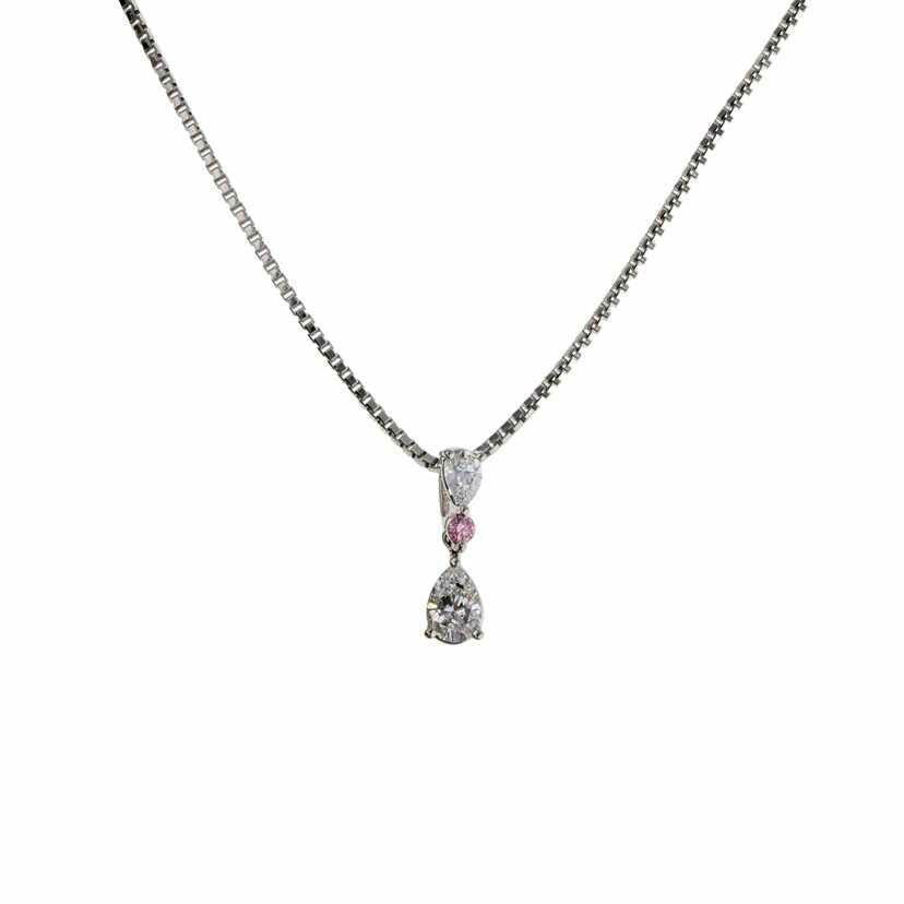 / PT900/850ダイヤネックレス0.300/0.14ct//Aランク/75