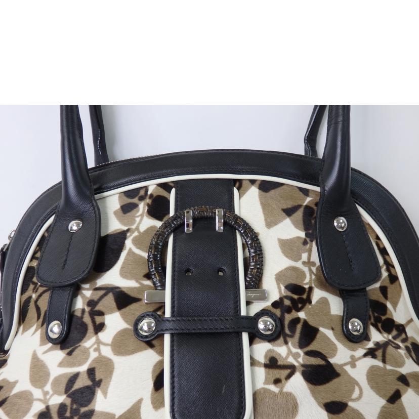 Salvatore Ferragamo サルバトーレ フェラガモ/ハラコレザーハンドバッグ/AQ-21//681*/ABランク/84
