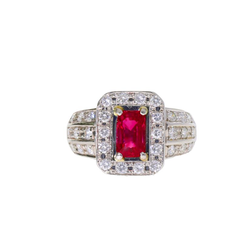 /◎ PT900ルビーダイヤリング1.383/D0.83ct//Aランク/75
