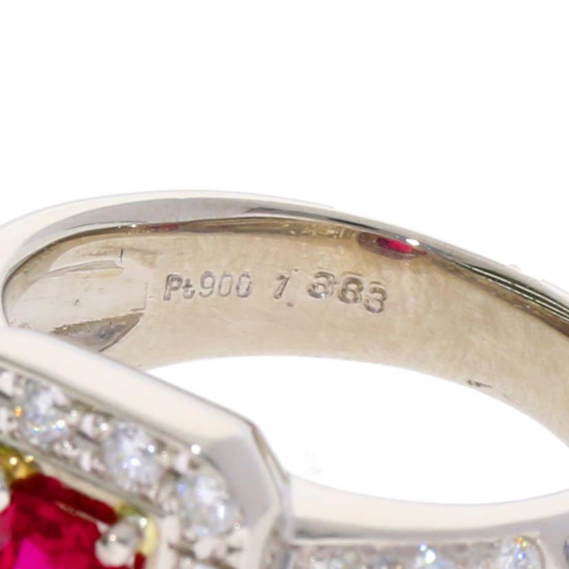 /◎ PT900ルビーダイヤリング1.383/D0.83ct//Aランク/75