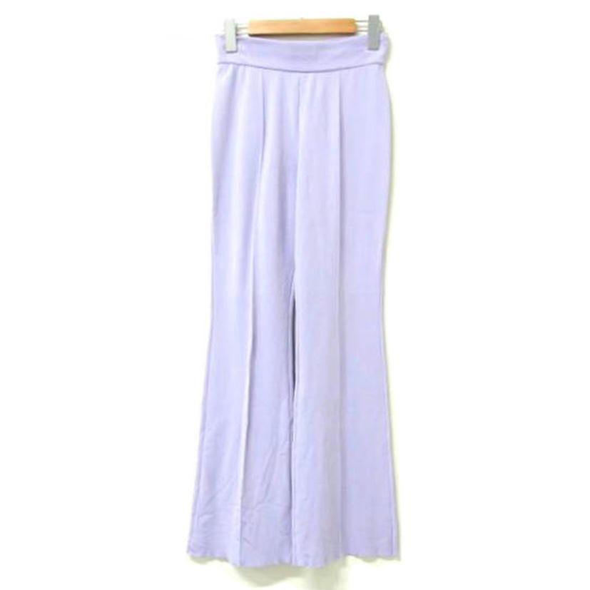 Mame Kurogochi/Mame kurogouchi ミラノリブフレアニット トラウザーズ ウエストゴム パープル サイズ1 /MM22SSーKN048//Bランク/83