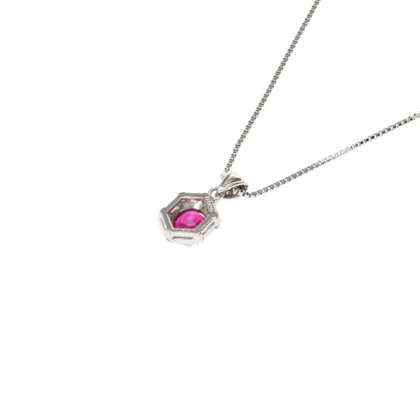 /◎ PT900/850ルビーダイヤネックレス1.32/D0.28ct//Aランク/75