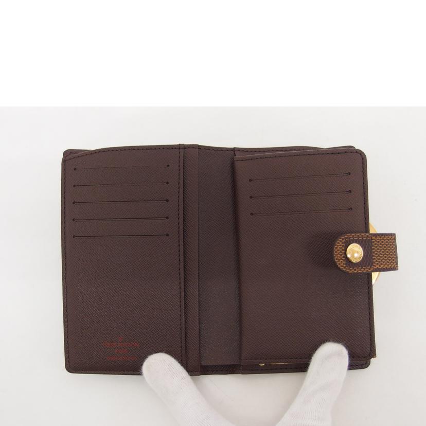 LV ルイ・ヴィトン 二つ折り財布 がま口 /ポルトフォイユ・ヴィエノワ/ダミエ/エベヌ/N61674//MI4***/Aランク/04