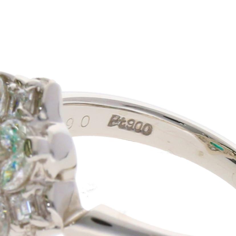 / ◎PT900エメラルドダイヤリング0.90/D0.88ct//Aランク/75