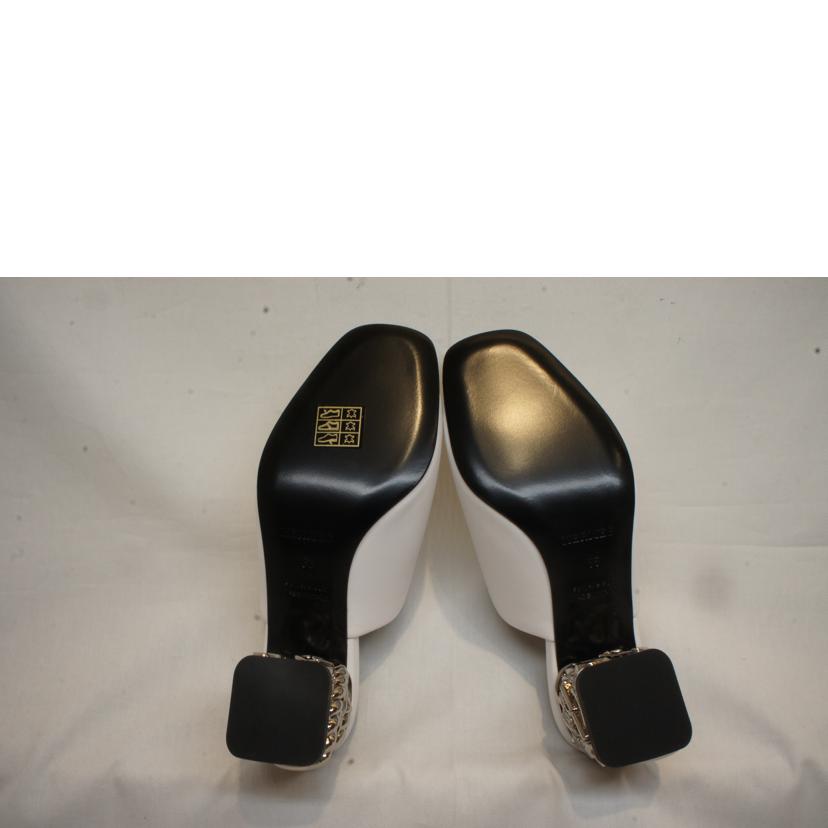 HERMES エルメス/グロッシージュエルヒールサンダルホワイト//Sランク/92