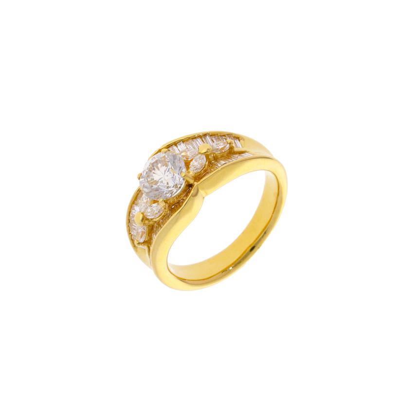 /◎ K18ダイヤリング1.046/0.83ct//Aランク/75