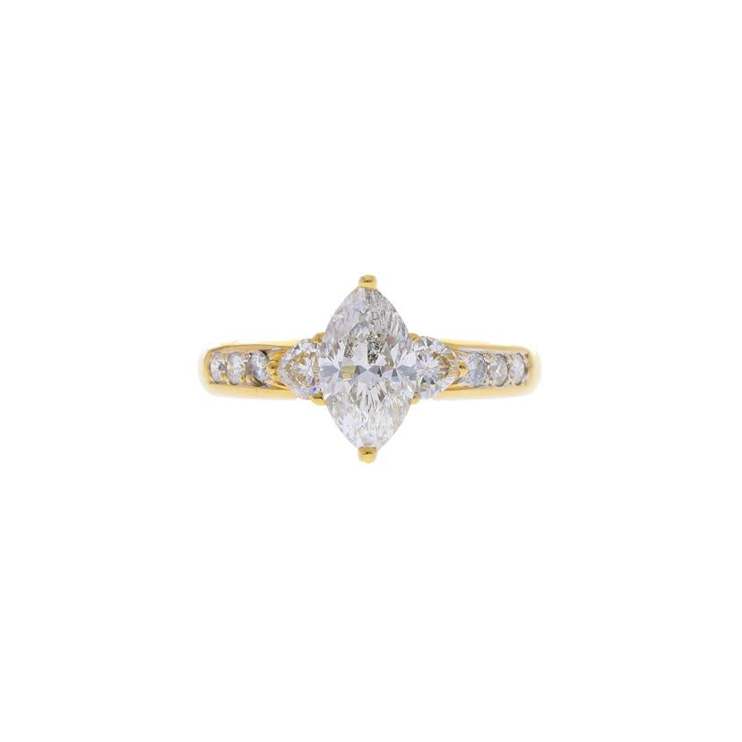 / ◎K18ダイヤリング1.081/0.283/0.15ct//Aランク/75