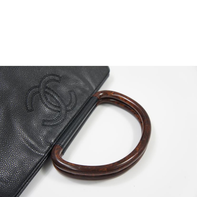 CHANEL シャネル/ココマークキャビアスキンウッドハンドルトート//5985557/ABランク/75
