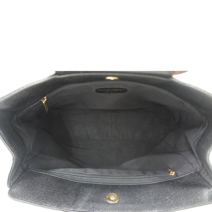 CHANEL シャネル/ココマークキャビアスキンウッドハンドルトート//5985557/ABランク/75