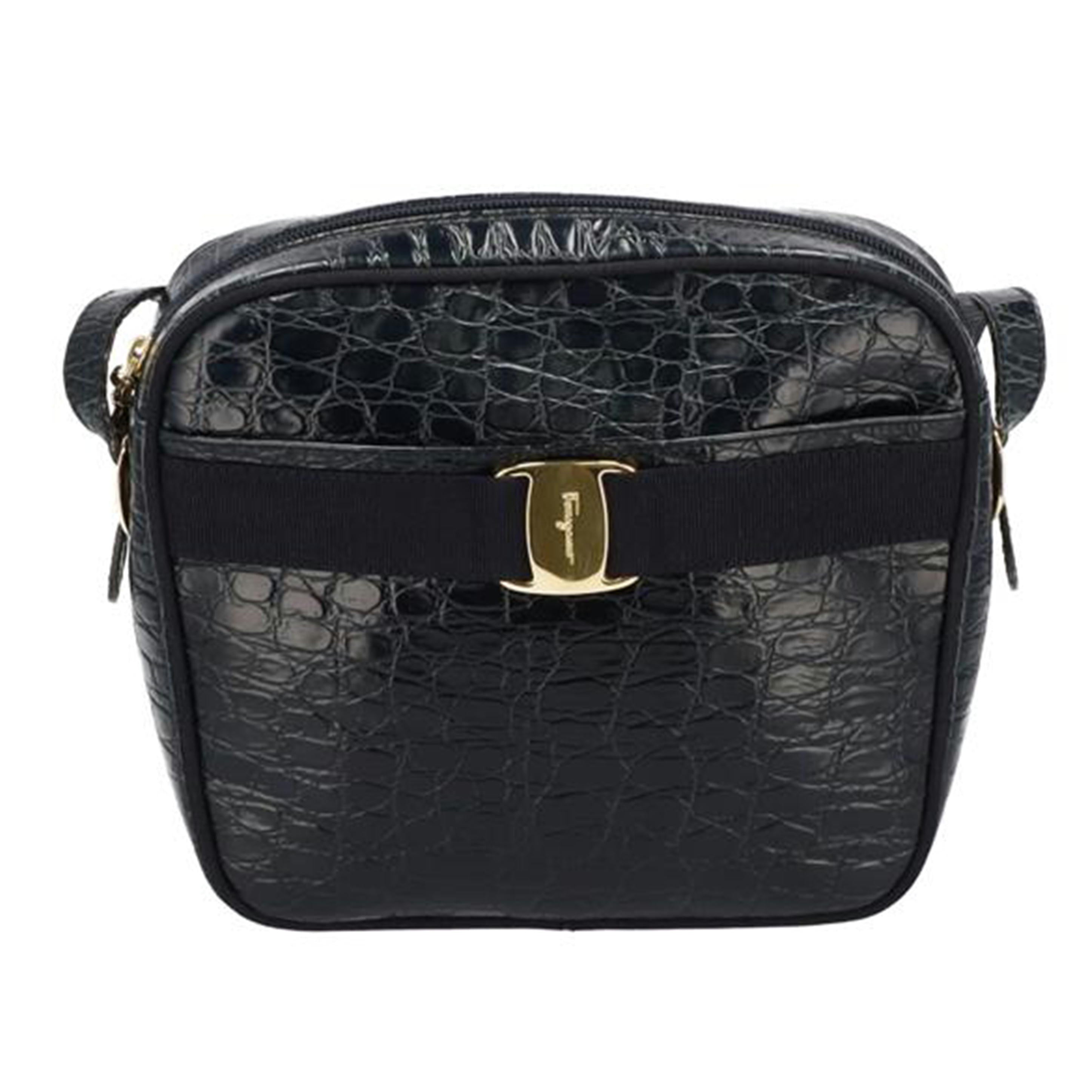 Ferragamo フェラガモ/ヴァラ/クロコ型押し/ショルダーバッグ/BA-216677//BCランク/75