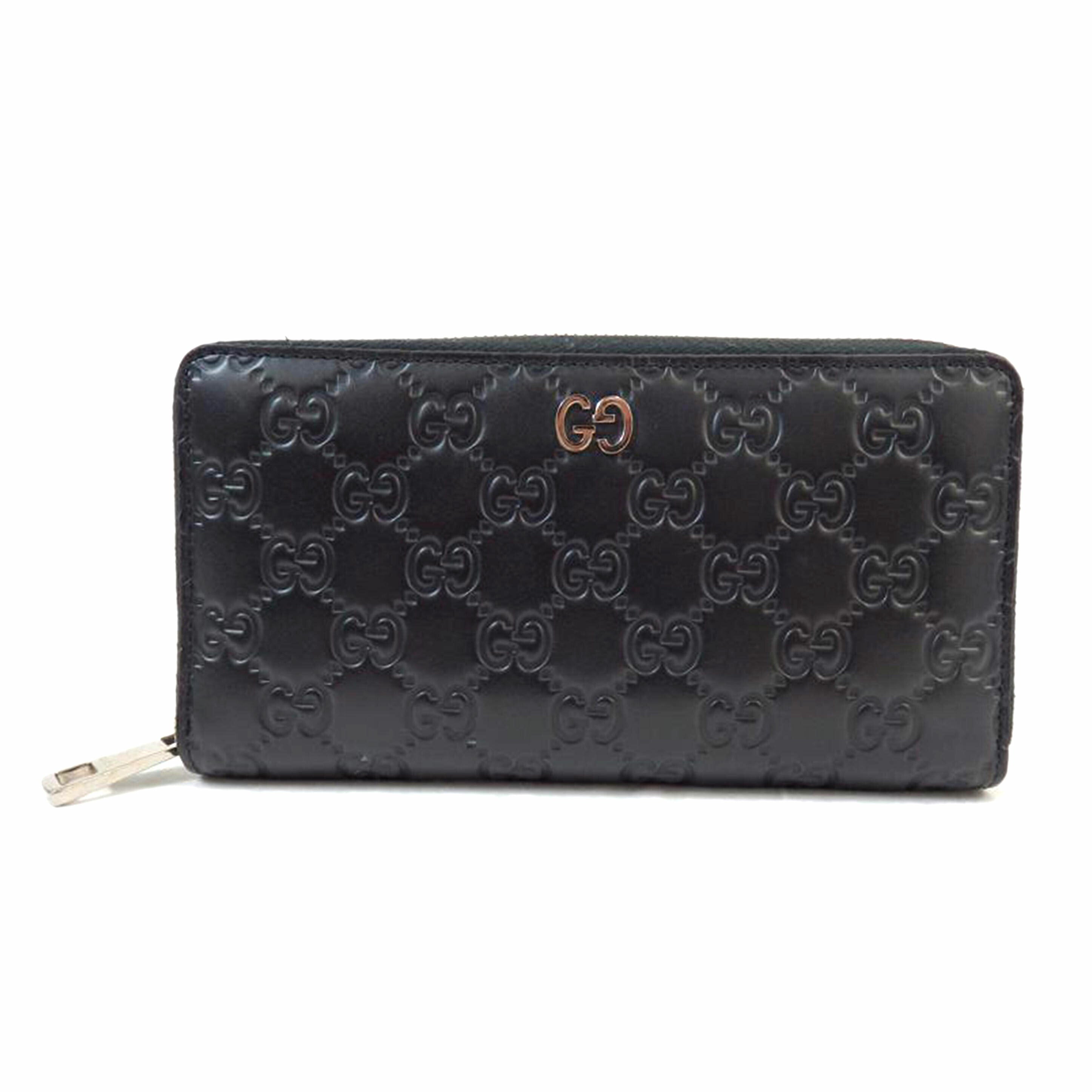 GUCCI グッチ/ラウンドジップ長財布/GGロゴ/レザー/ブラック/473928//ABランク/72