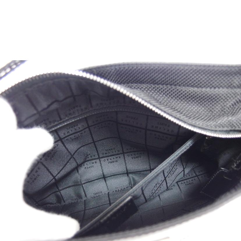 CELINE セリーヌ ハンドバッグ 肩掛け エナメルレザー ナイロン/ワンショルダーバッグ/ブラック//MC9***/ABランク/04