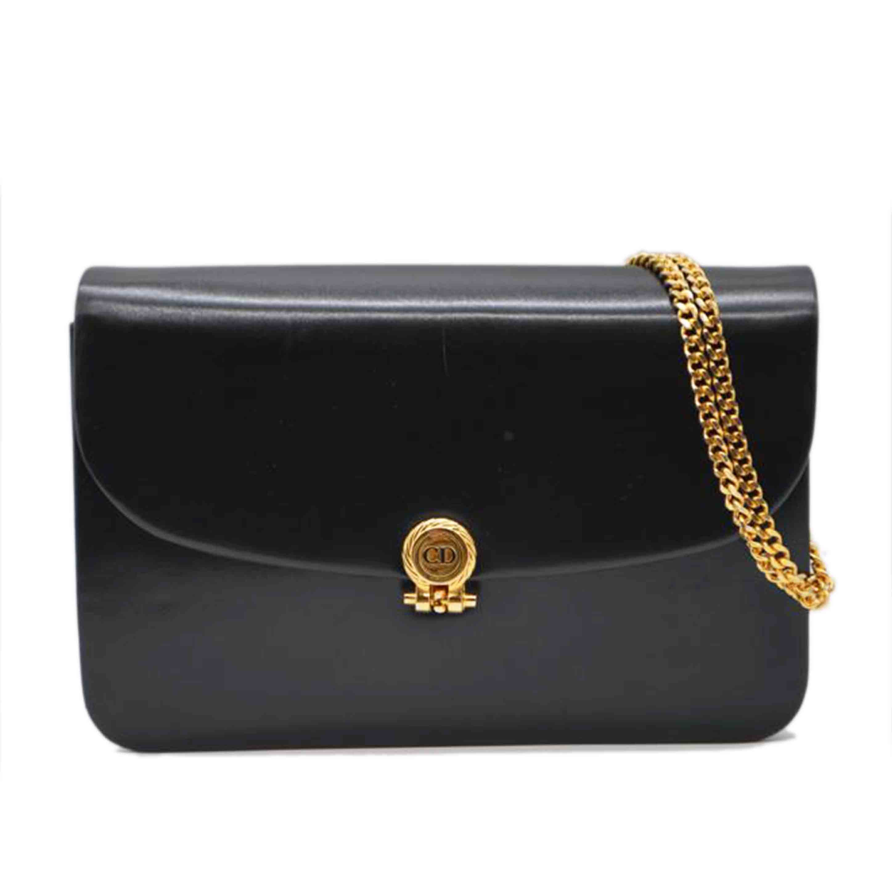 Christian Dior クリスチャンディオール/ヴィンテージロゴチェーンレザーショルダー//Bランク/89