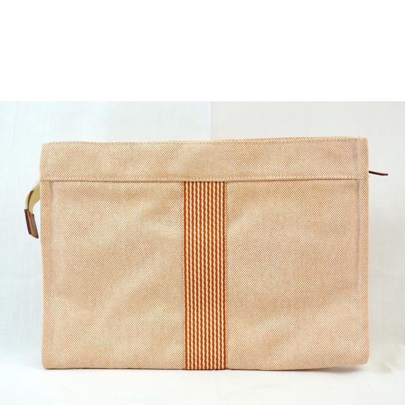 HERMES エルメス/クラッチバッグ/フールトゥ/キャンバス/オレンジ//Bランク/72