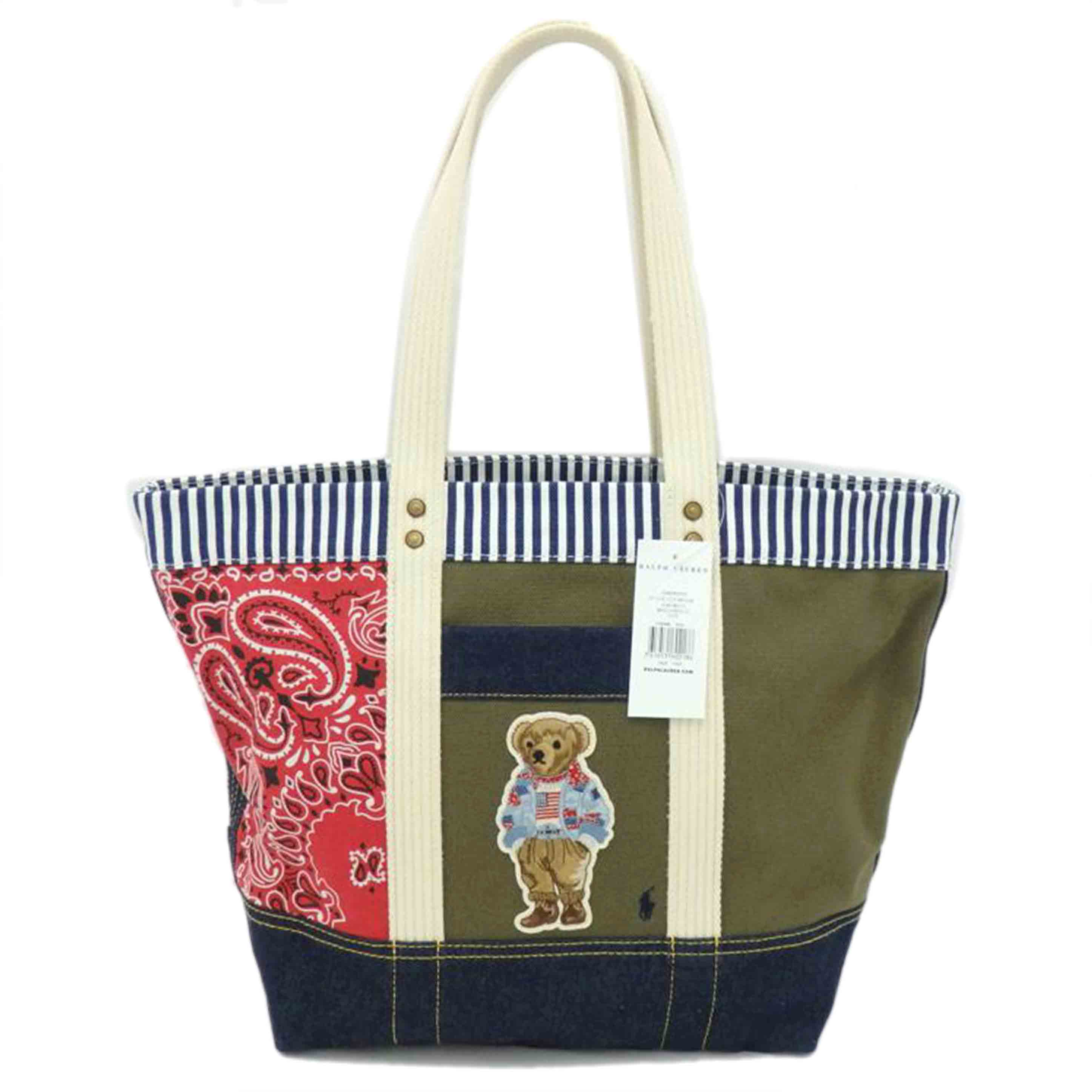 RALPH LAUREN ラルフローレン/ベアーパッチワークトートバッグ//SAランク/77