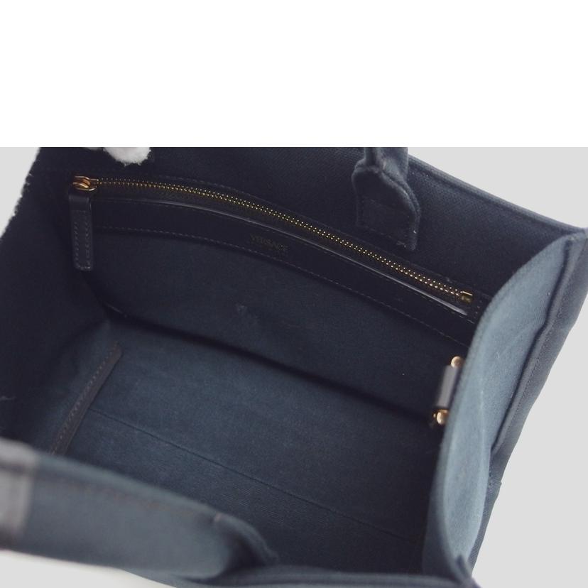 VERSACE ヴェルサーチェ ハンドバッグ トートバッグ ショルダーバッグ ゴールド金具 メデューサ /スタッズロゴ/キャンバス2WAYバッグ/ブラック/1A10397//ABランク/04