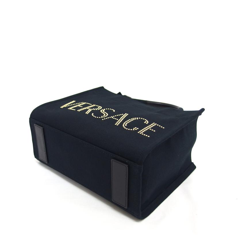 VERSACE ヴェルサーチェ ハンドバッグ トートバッグ ショルダーバッグ ゴールド金具 メデューサ /スタッズロゴ/キャンバス2WAYバッグ/ブラック/1A10397//ABランク/04