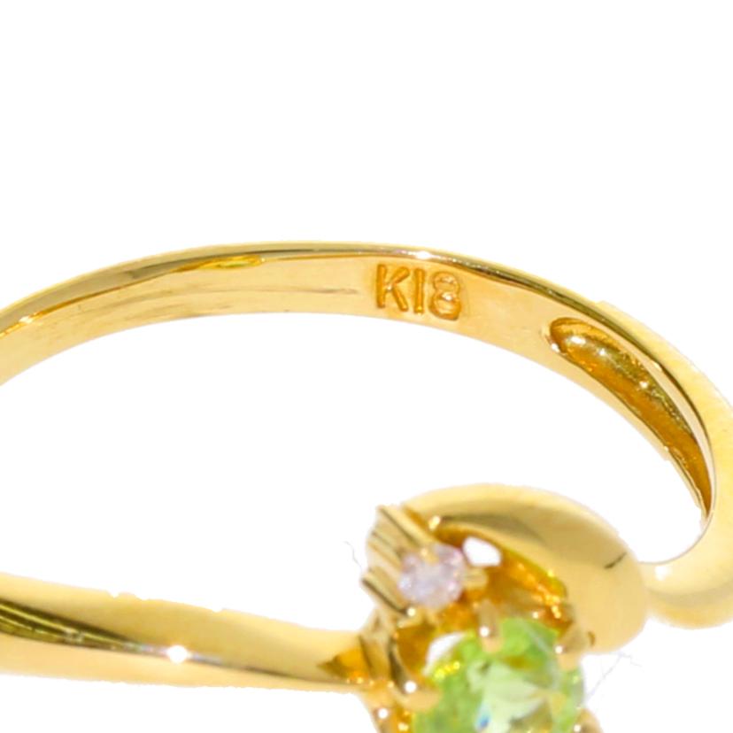 K18/K18ペリドットリング #10.5/1.4//Aランク/75