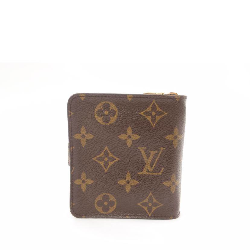 LOUIS VUITTON ルイヴィトン 二つ折り財布 ブラウン 茶 レディース メンズ/コンパクトジップ/モノグラム/M61667//MI1***/Bランク/69