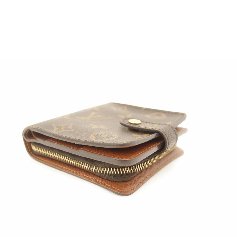 LOUIS VUITTON ルイヴィトン 二つ折り財布 ブラウン 茶 レディース メンズ/コンパクトジップ/モノグラム/M61667//MI1***/Bランク/69