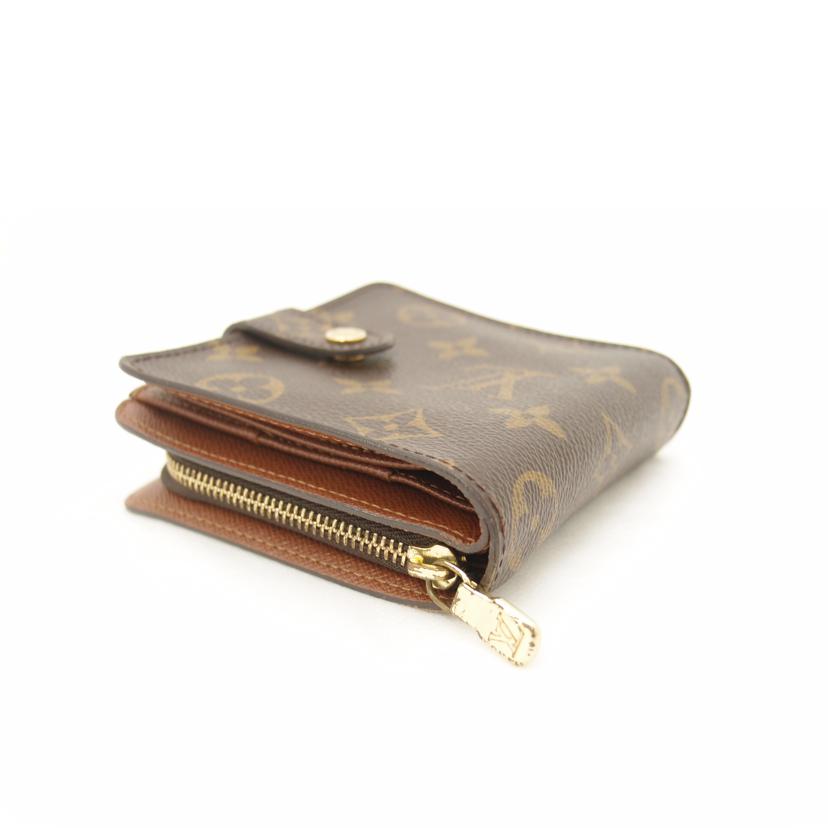 LOUIS VUITTON ルイヴィトン 二つ折り財布 ブラウン 茶 レディース メンズ/コンパクトジップ/モノグラム/M61667//MI1***/Bランク/69