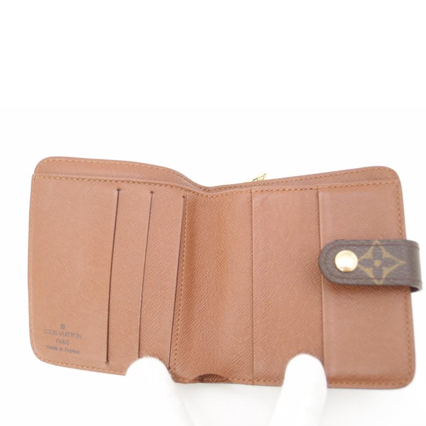 LOUIS VUITTON ルイヴィトン 二つ折り財布 ブラウン 茶 レディース メンズ/コンパクトジップ/モノグラム/M61667//MI1***/Bランク/69