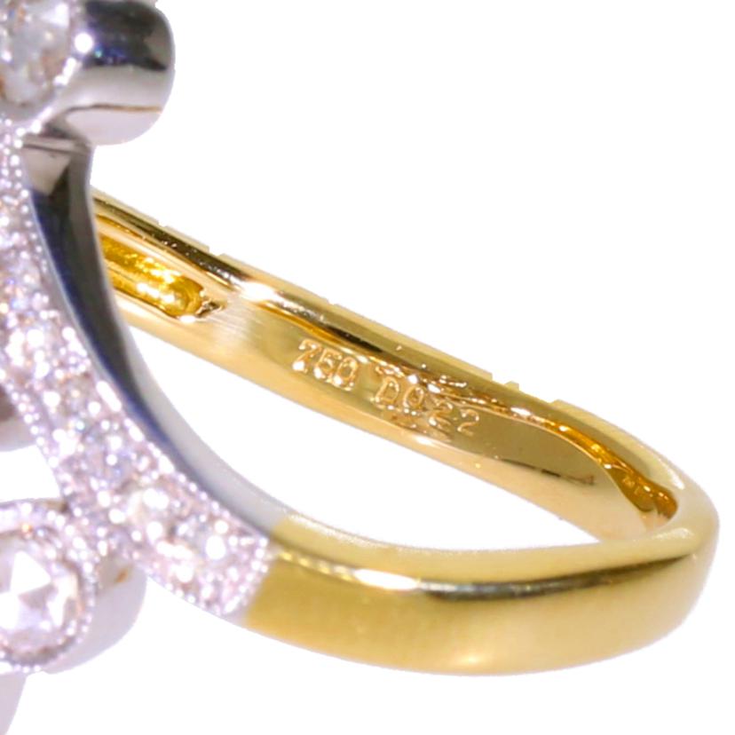 /◎ K18ローズカットダイヤリング0.22/0.48ct//Aランク/75