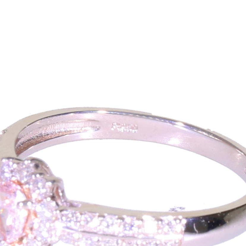 /◎ PT950ピンクダイヤリング0.167/0.33ctソ//Aランク/75
