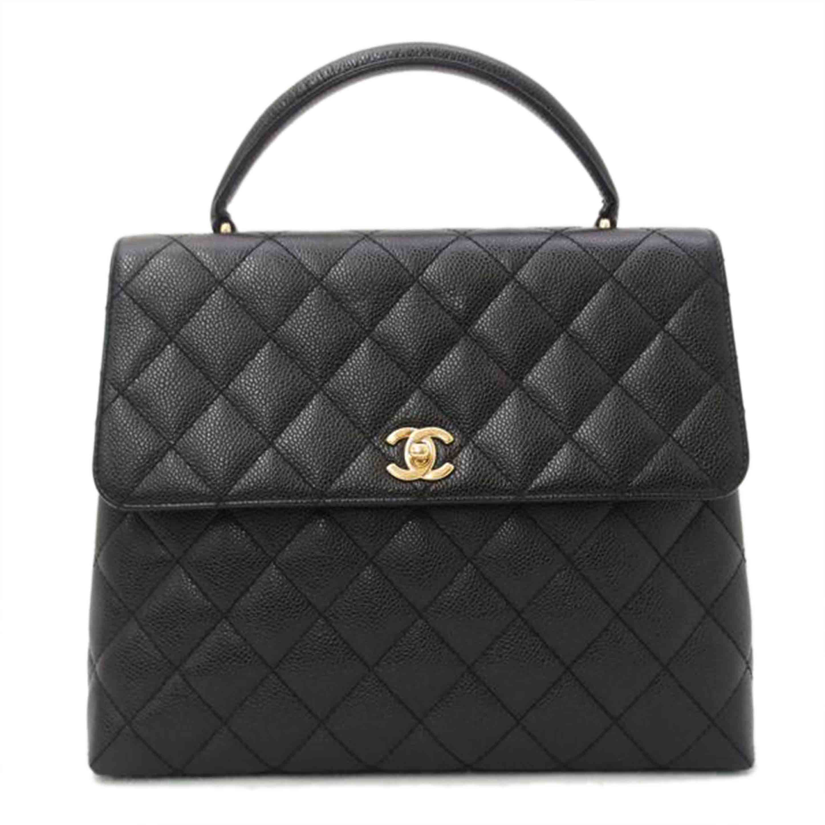 CHANEL シャネル 台形 ハンドバック 黒 ヴィンテージ ゴールド金具 レディース /マトラッセハンド/キャビアスキン/ブラック/A12397//756****/Aランク/69