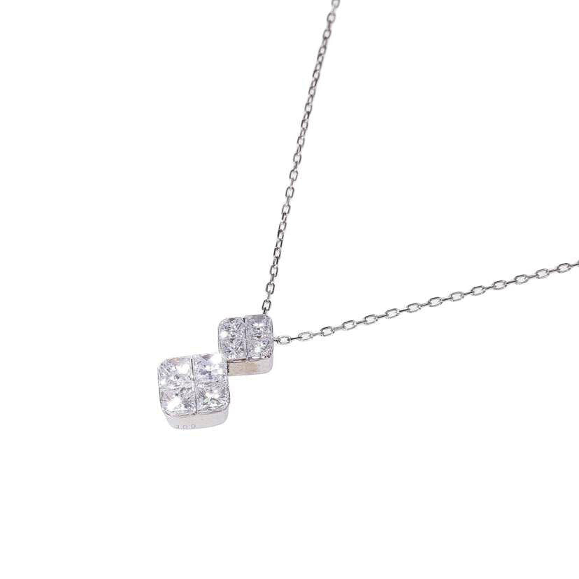 / PT900/K18WGダイヤネックレス1.00ct//Aランク/75