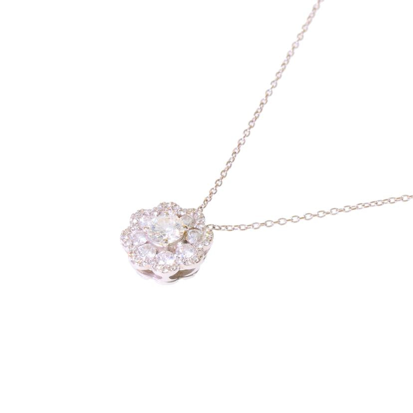 / PV/K18WGダイヤネックレス0.70ct//Aランク/75