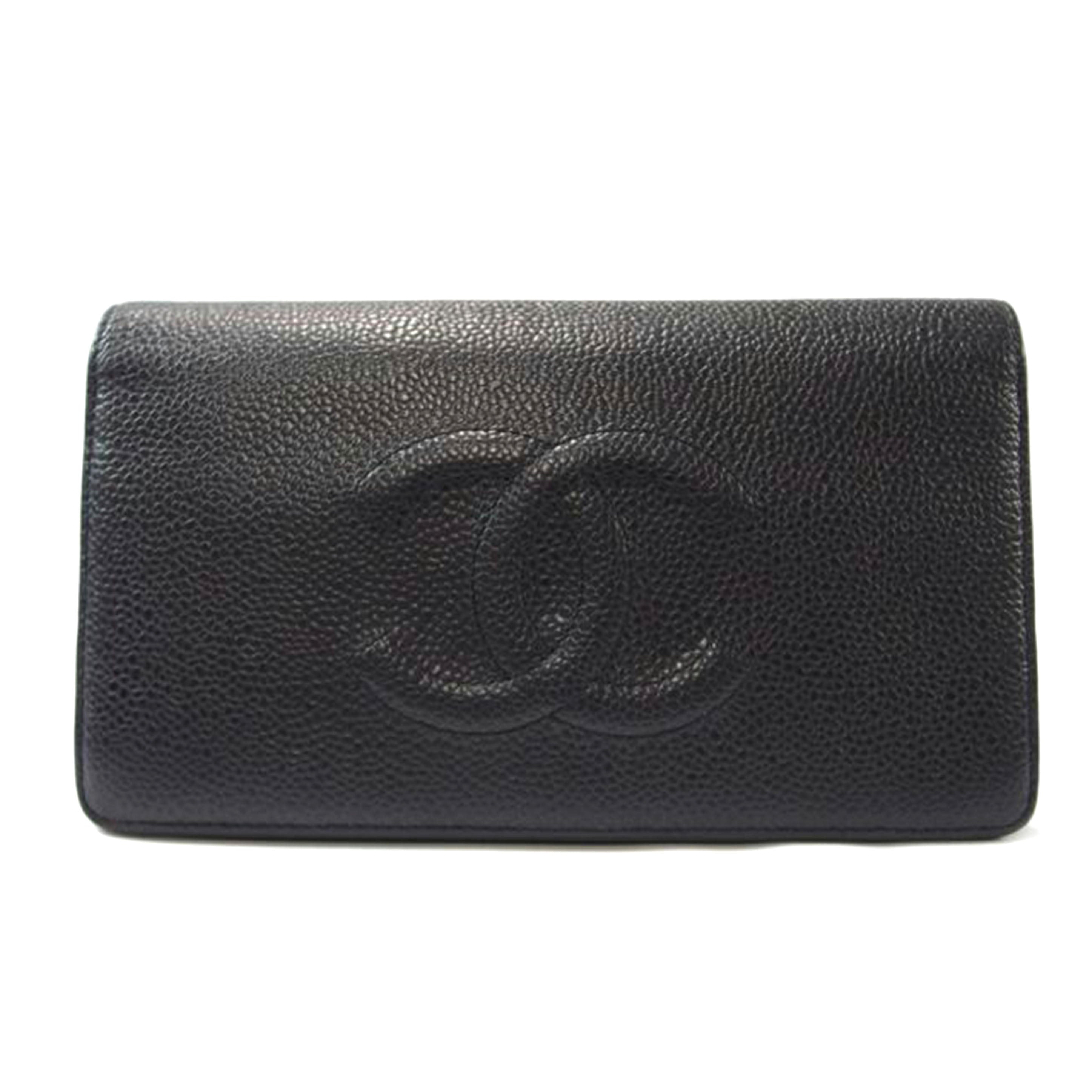CHANEL/キャビアスキンココマーク2つ折長財布/A48651//17277110/BCランク/83
