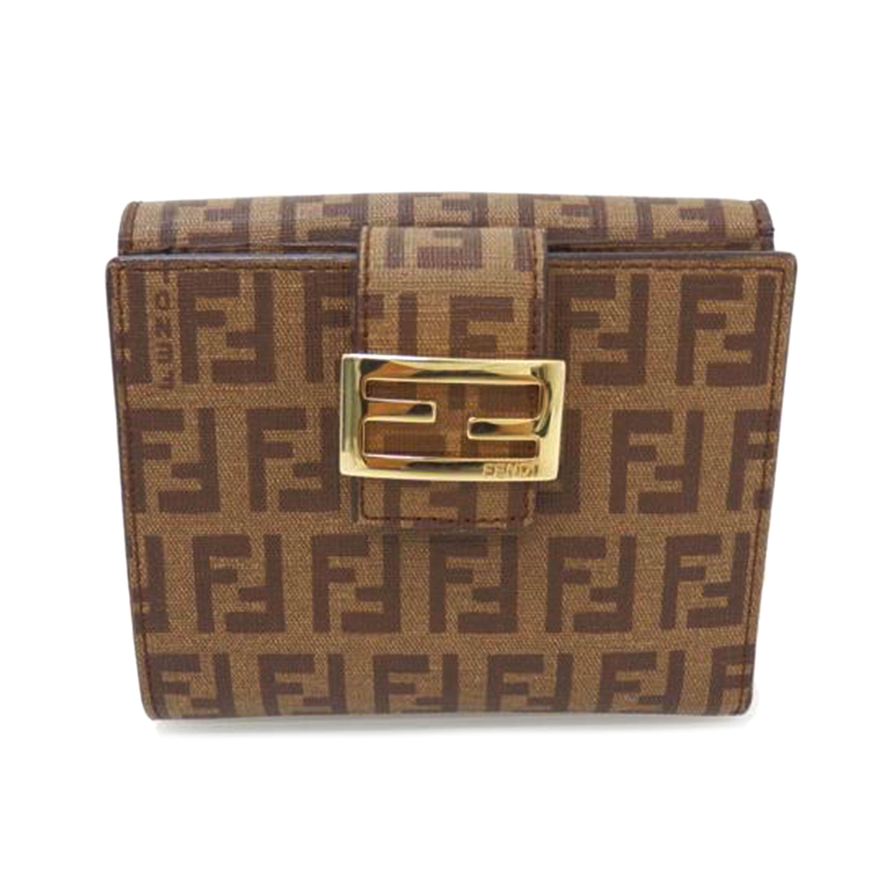 FENDI フェンディ/ズッキーノ柄ダブルホック二つ折り財布//ABランク/88